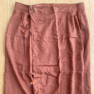 Anthropologie Linen Wrap Skirt sz 20W
